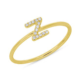 0.05ct 14k Yellow Gold Diamond Lady's Ring - Letter Z